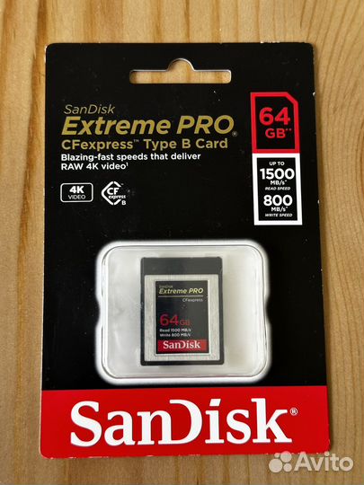 SanDisk CFexpress Type B 64 гб 1500/800 мб/с