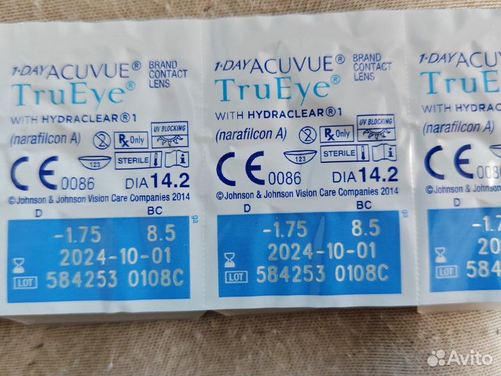 Линзы Acuvue TruEye 1 day - 1.75 / 8.5