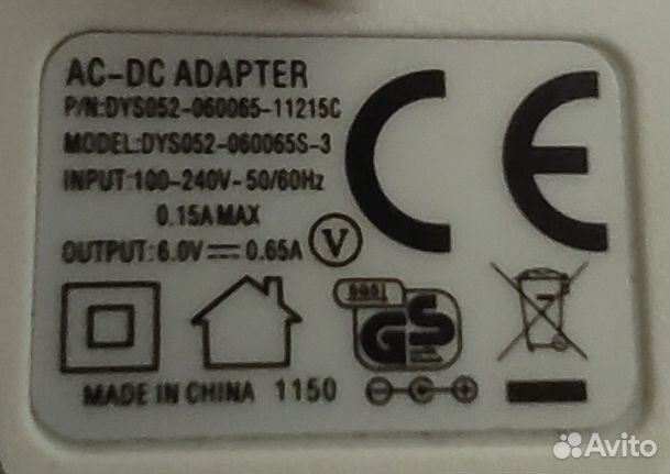 Блок питания 6V 650mA