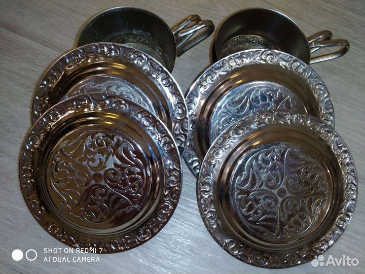 Подстаканник с блюдцем