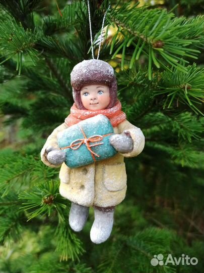 Ватная елочная игрушка