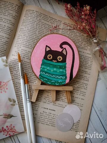 Картина на спиле кот, кошка