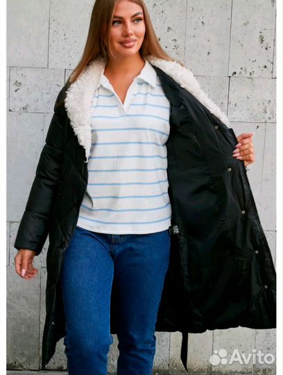 Пальто пуховик зимний женский 54-56 новый