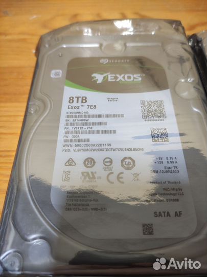 Жёсткий диск 8тб Seagate Exos 7E8
