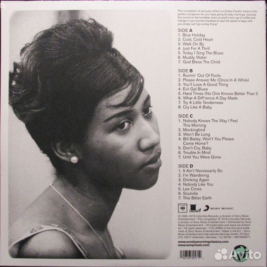 Виниловая пластинка Sony Aretha Franklin Sunday Morning Classics (180 Gram Black Vinyl/Gatefold)