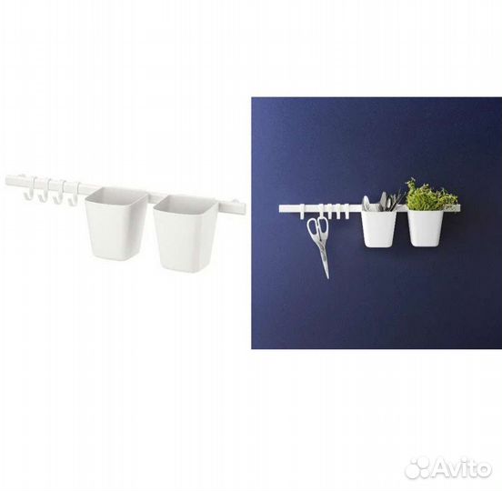 Рейлинг IKEA Суннерста+2 Контейнера+4 крючка