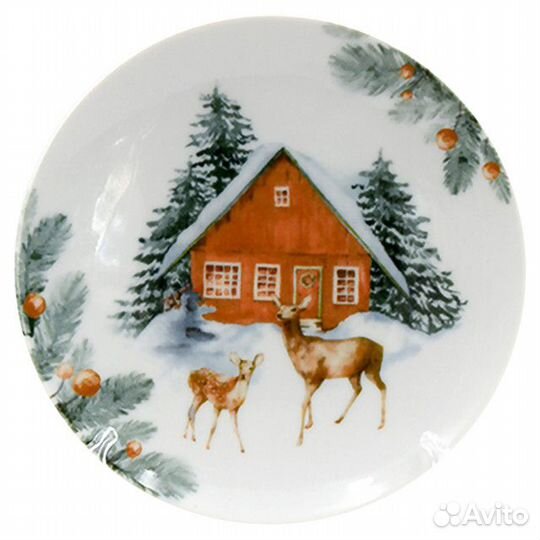 Тарелка добруш Лесная сказка 20см десертная фарфор