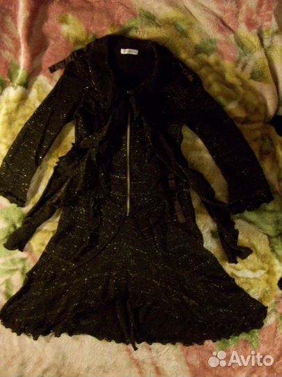 Платье кардиган коричневый, акрил+эластен