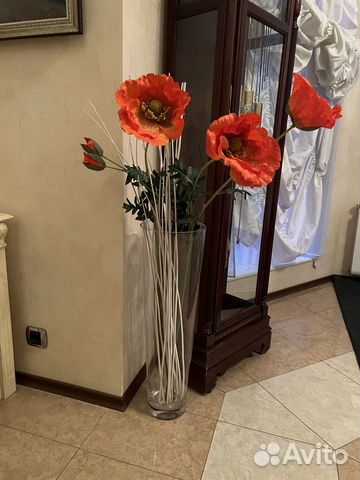 Ваза напольная с цветами