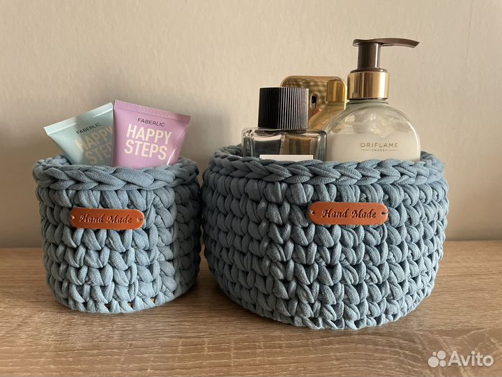 Корзина из трикотажной пряжи