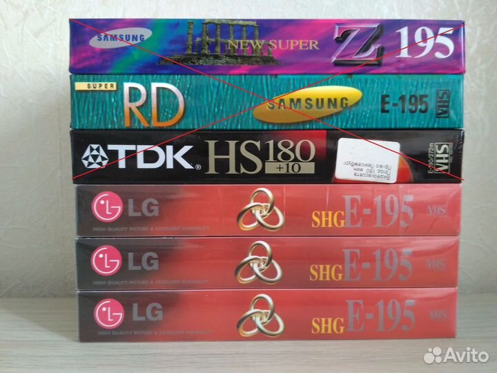 Видеокассеты LG чистые VHS