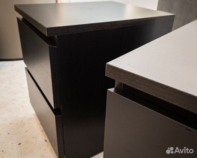 Тумбы прикроватные IKEA Malm, 2 шт, венге (черные)
