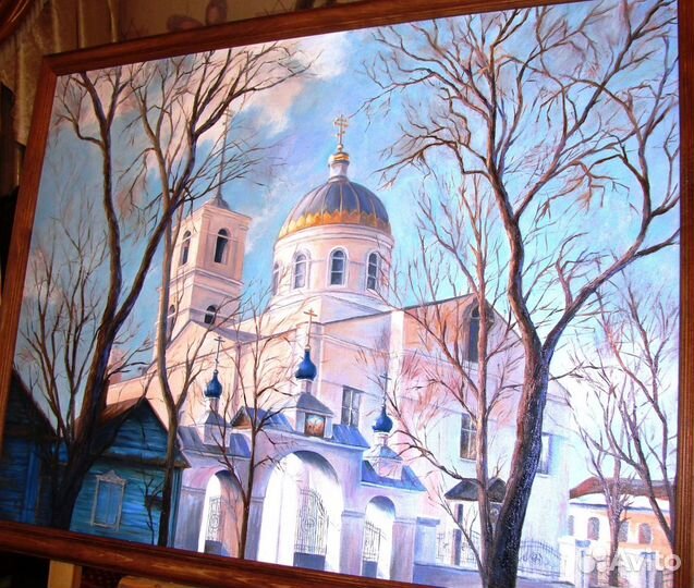 Большая Картина маслом Самара городской пейзаж