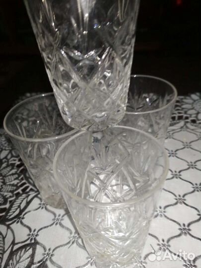 Хрусталь, вазочки, ладьи, стаканы