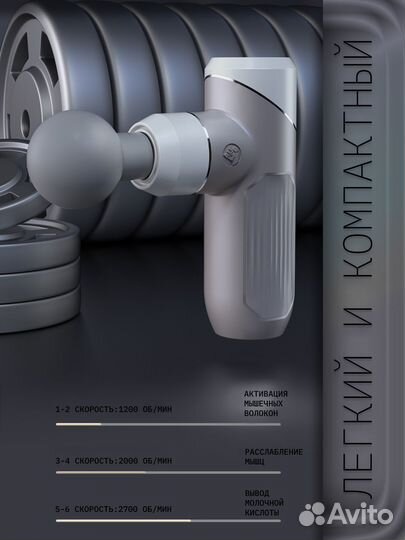 Перкуссионный массажер, массажный пистолет