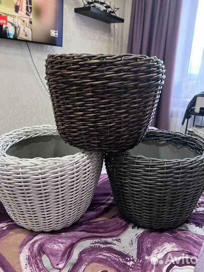 Кашпо из ротанга