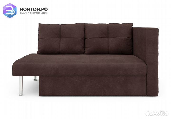 Диван выкатной Алиса велюр коричневый