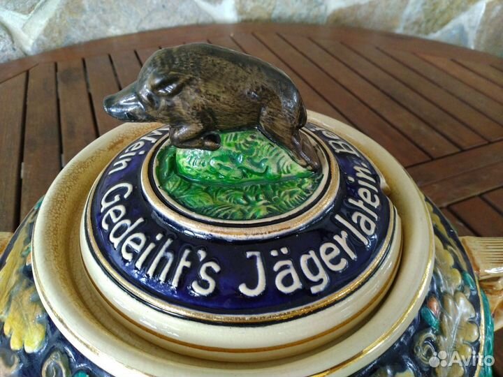 Крюшонница супница антикварная и 4 чашки Германия