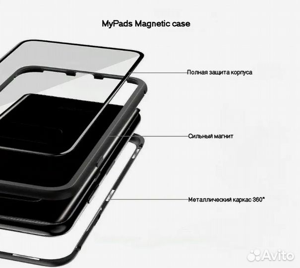 Магнитн прозрачный чехол для Samsung Galaxy S8Plus