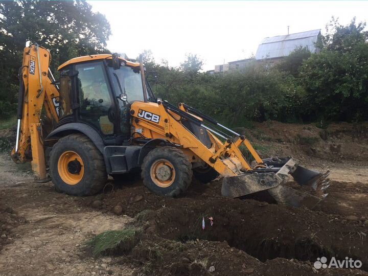 Экскаватор погрузчик JCB. Ямобур. Аренда