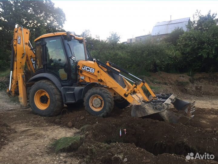 Экскаватор погрузчик JCB. Ямобур. Аренда