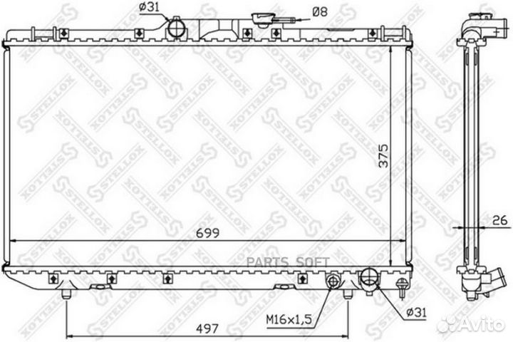 Stellox 10-25115-SX радиатор системы охлаждения\ T