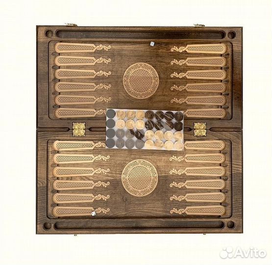 Нарды и шашки резные Таинственный Майрамут 60 х 60 см бук Армения 62406