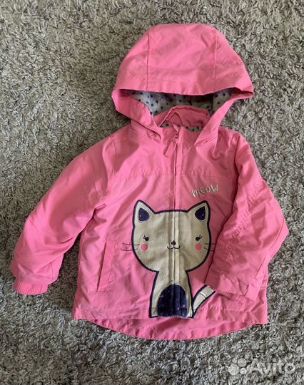 Утепленная ветровка для девочки, размер 80