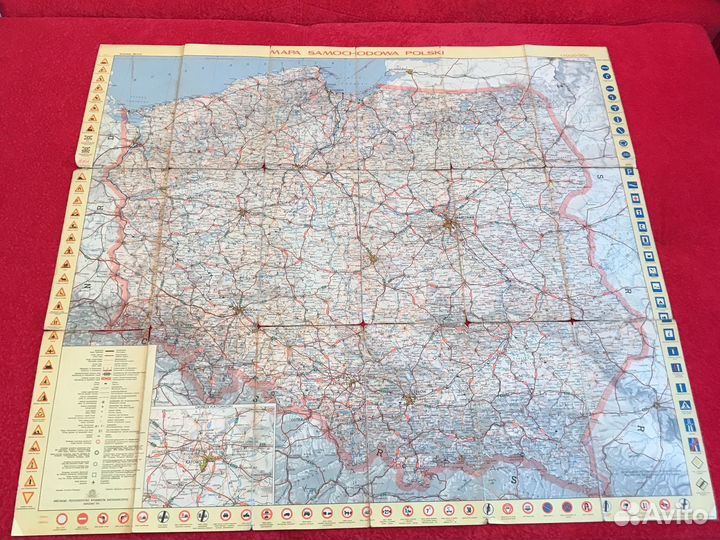 Карта автодорог Польши 1974