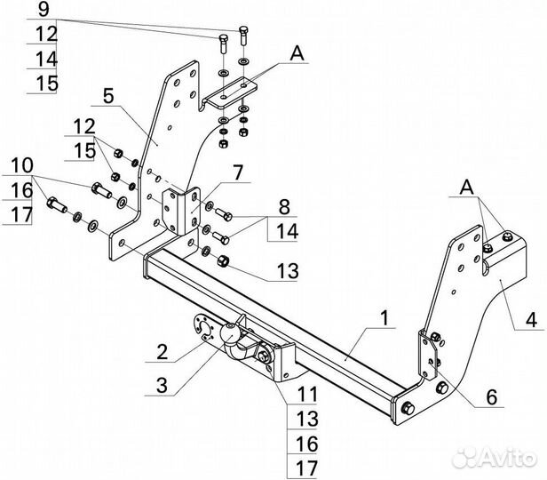 Фаркоп газ 33104 валдай (2010) (AvtoS GAZ-13)