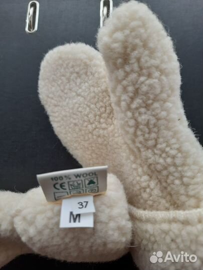 Варежки alwero белые новые 100 шерсть (р.37/ М)