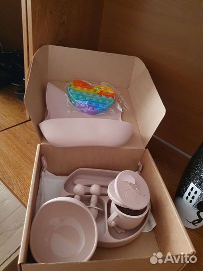 Детский силиконовый набор посуды для кормления