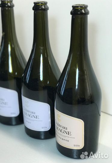 Бутылки из тёмного стекла красивой формы, 6 шт