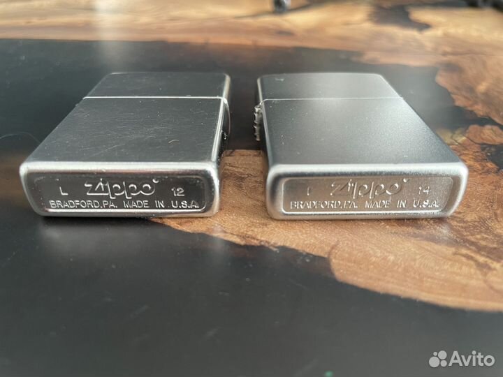Две оригинальные зажигалки Zippo (хром,глянец/мат)