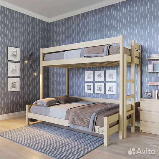 Двухъярусная кровать из сосны
