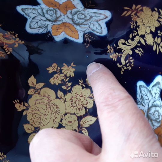 Салатник фарфор кобальт Чехословакия чехия