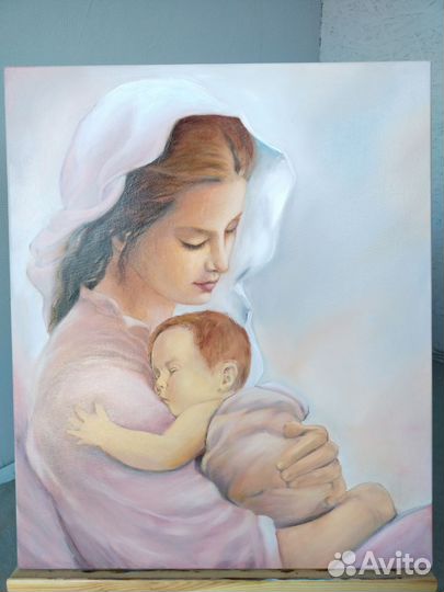 Картина маслом мать и ребенок