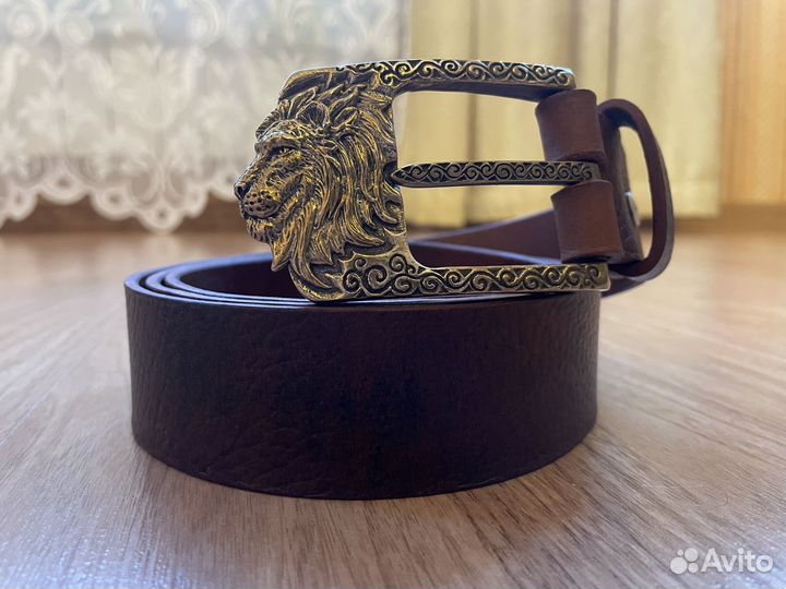 Ремень с литой латунной пряжкой 