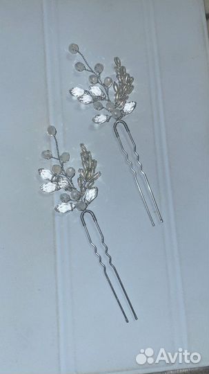 Свадебная заколка новая, шпильки 2 шт