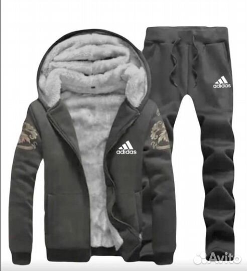 Спортивный костюм зимний Adidas мех флис