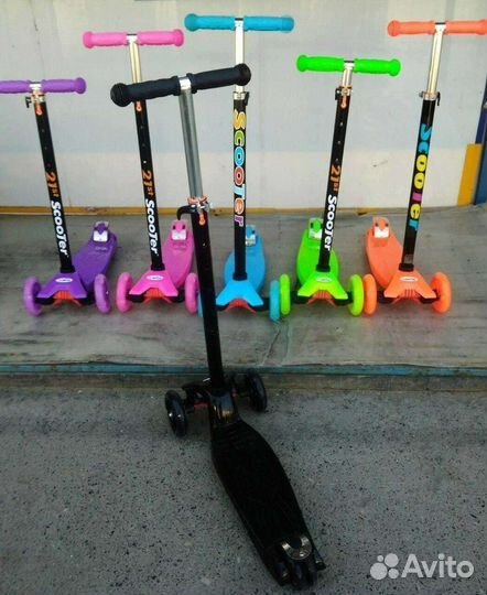 Черный самокат Scooter maxi от 3 до 12 лет новый