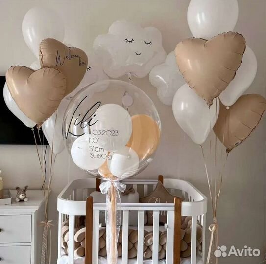 Гелиевые воздушные шары на выписку