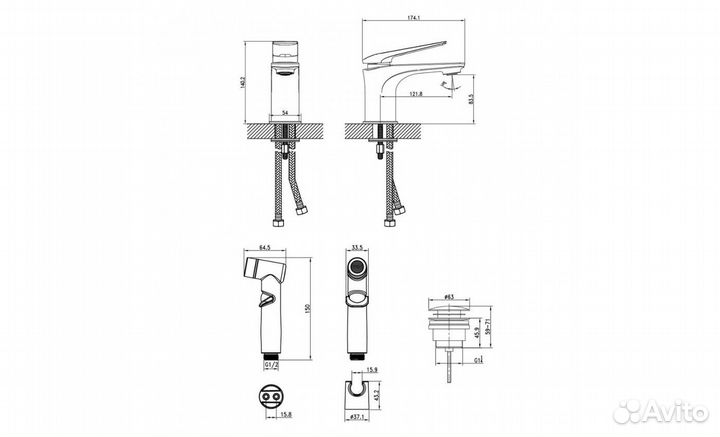 LeMark LM5916CW Смеситель для раковины