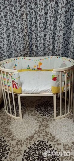 Детская кроватка трансформер круглая