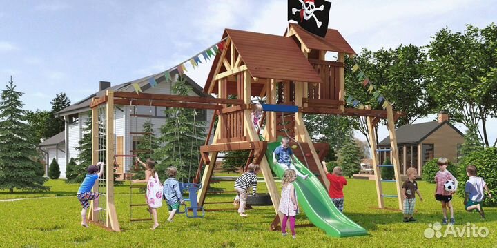 Игровой комплекс качель лодочка дуэт гнездо