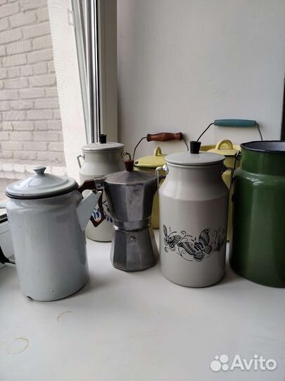 Бидоны алюминиевые, гейзерная кофеварка СССР