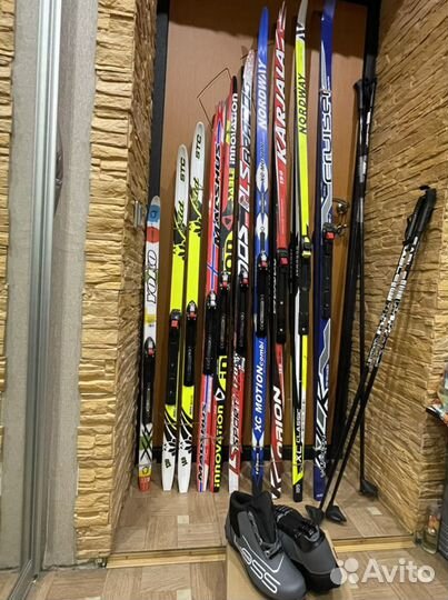 Лыжи автомат 110-210см,боты,палки
