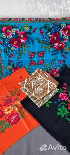 Платки женские шерсть, шелк 6шт винтаж (СССР)