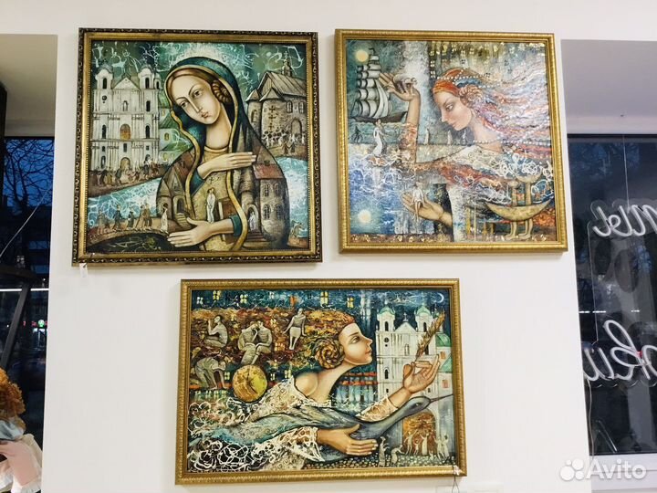 Три «глубокие» картины.Божья Мать.Феникс