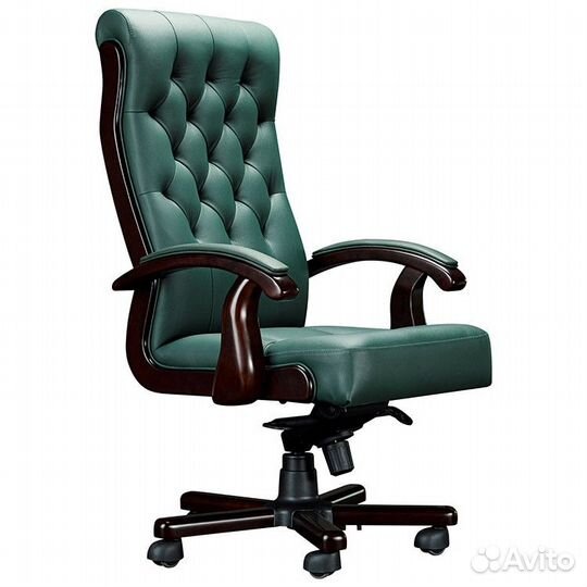 Кресло для руководителя Ботичелли кожа зеленая